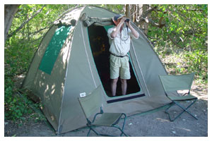 Spacious tents with camping chairs