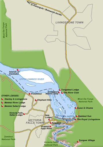 Map Victoria Falls