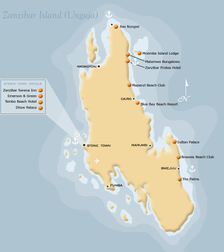 map of zanzibar island. Map of Zanzibar