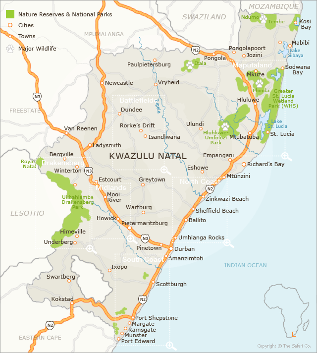 KZN Wedding Venues Map