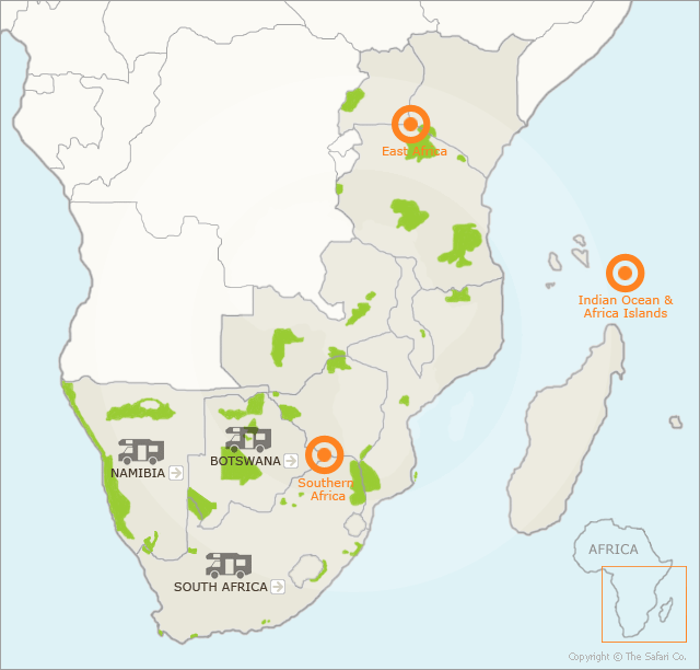 Africa Campervan Hire Map